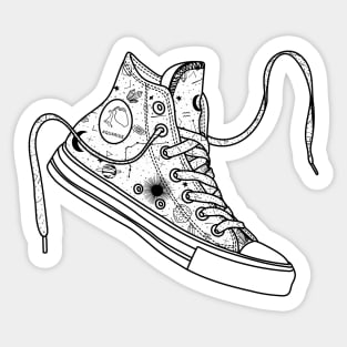 Aquarius High tops - Black &amp; white Sticker